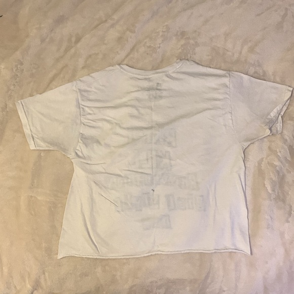 White Bikini Kill Hand Painted Crop Top - S - Hanes - Picture 2 of 2